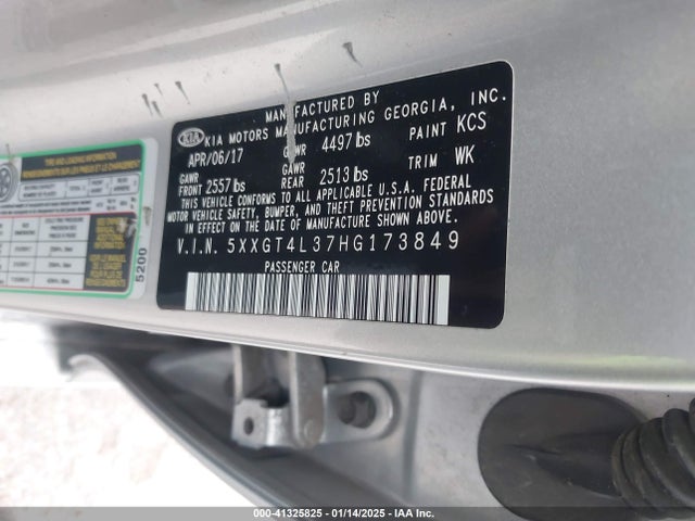 KIA Optima Lx 2017 5XXGT4L37HG173849 Image 9