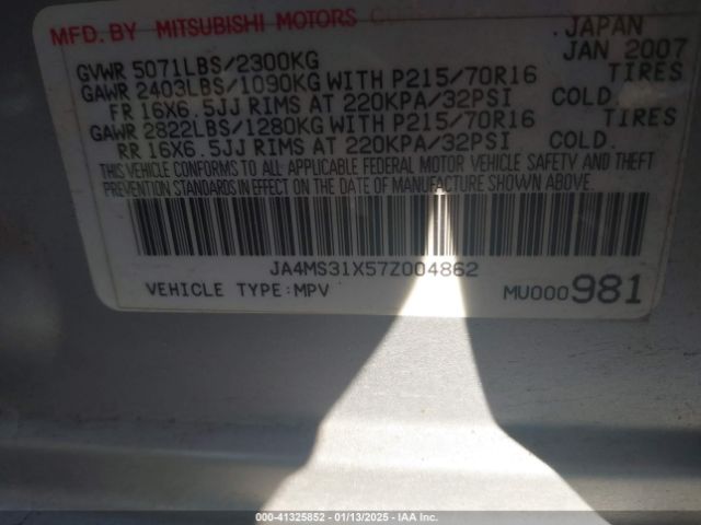 2007 MITSUBISHI OUTLANDER JA4MS31X57Z004862 Photo 8
