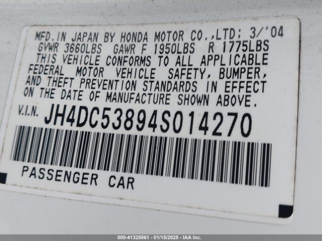 2004 ACURA RSX JH4DC53894S014270 Photo 8