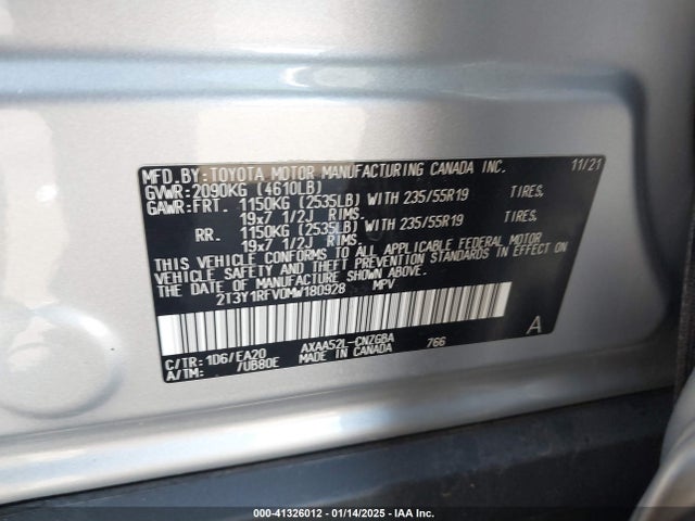 Toyota Rav4 Limited 2021 2T3Y1RFV0MW180928 Image 9