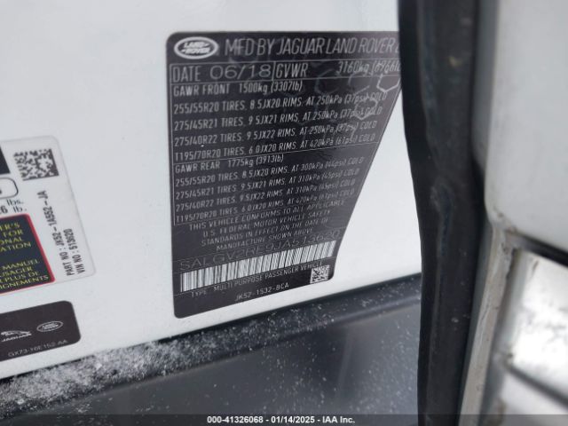 SALGV2RE9JA513620 Land Rover Range Rover 5.0l V8 Supercharged Autobiography