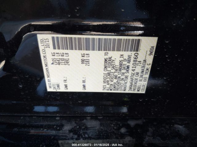 1N4AA6AP7GC410860 Nissan Maxima 3.5 Platinum