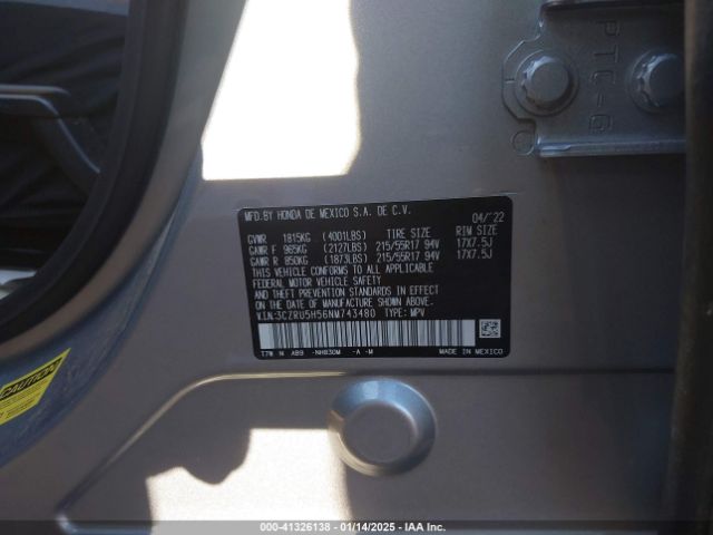 3CZRU5H56NM743480 Honda Hr-v 2wd Ex