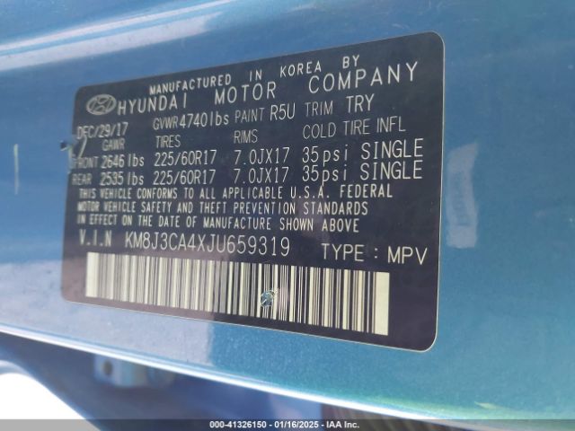 2018 HYUNDAI TUCSON KM8J3CA4XJU659319 Photo 8