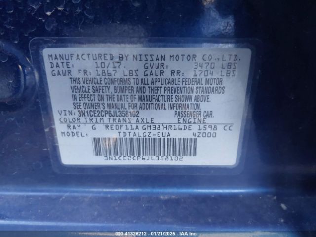 3N1CE2CP6JL358102 Nissan Versa Note Sr