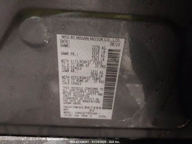 5N1AT2MK4EC867499 Nissan ROGUE SV