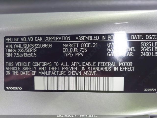 2024 VOLVO XC40 YV4L12UK5R2208696 Photo 8