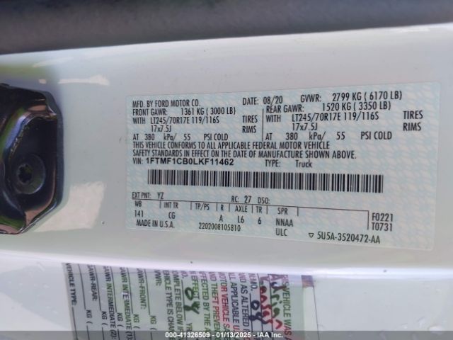 1FTMF1CB0LKF11462 Ford F-150 Xl