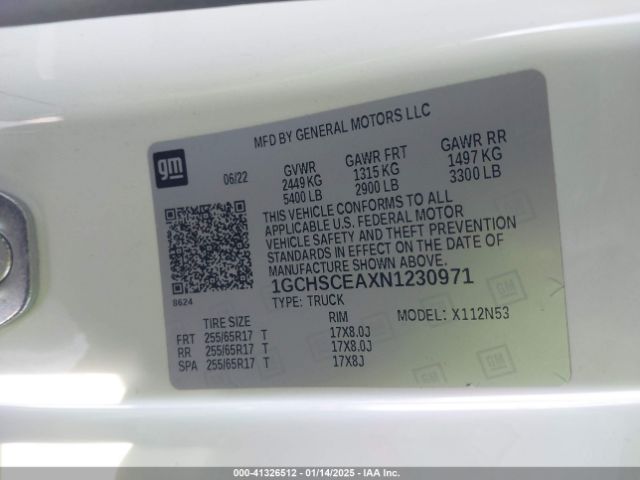 1GCHSCEAXN1230971 Chevrolet Colorado 2wd  Long Box Lt