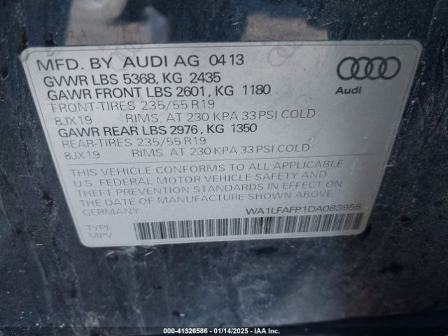 2013 AUDI Q5 WA1LFAFP1DA083955 Photo 8
