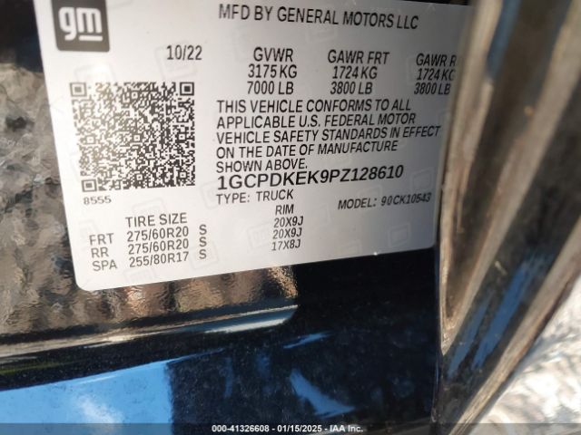 1GCPDKEK9PZ128610 Chevrolet Silverado 1500 4wd  Short Bed Lt With 2fl