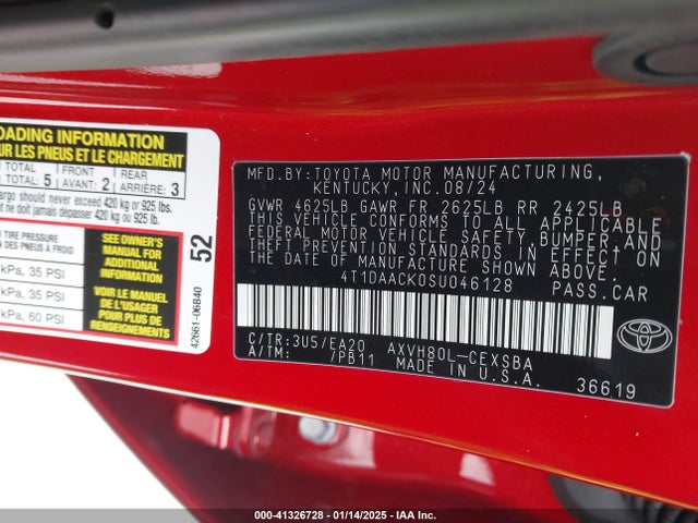 Toyota CAMRY SE 2025 4T1DAACK0SU046128 Image 9