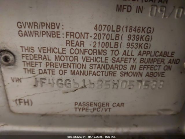 2005 SAAB 9-2X JF4GG61685H057533 Photo 8