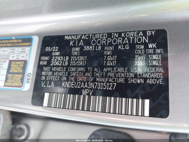 KNDEU2AA3N7315127 KIA SELTOS S