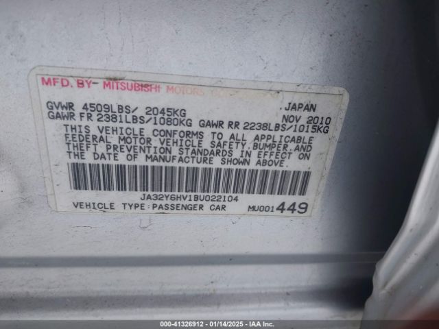 2011 MITSUBISHI LANCER SPORTBACK JA32Y6HV1BU022104 Photo 8