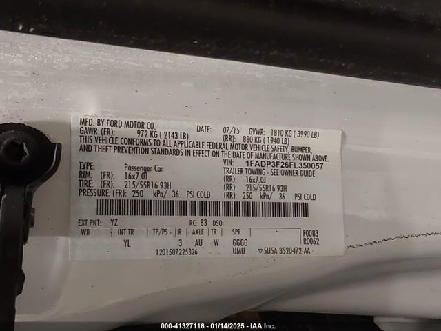 Ford FOCUS SE 2015 1FADP3F26FL350057 Image 9