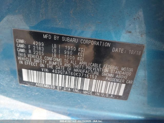 4S3GTAT60K3716152 Subaru Impreza 2.0i Limited