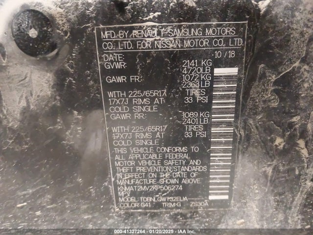 Nissan ROGUE SV 2019 KNMAT2MV2KP506274 Image 9