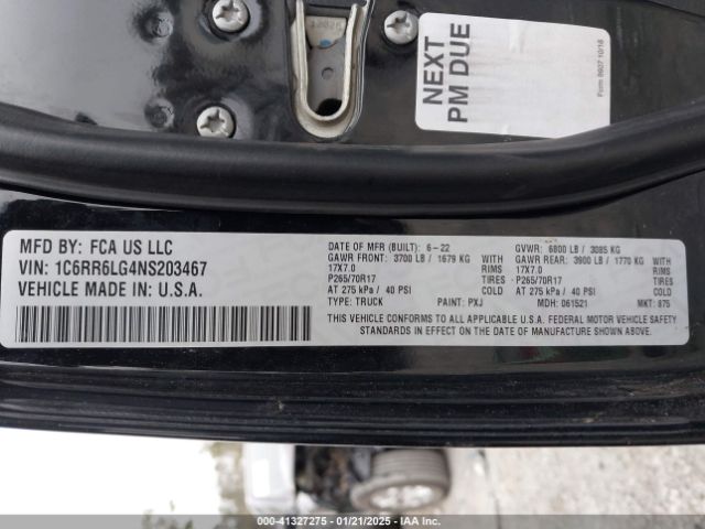 1C6RR6LG4NS203467 RAM 1500 Classic Slt  4x2 5'7 Box