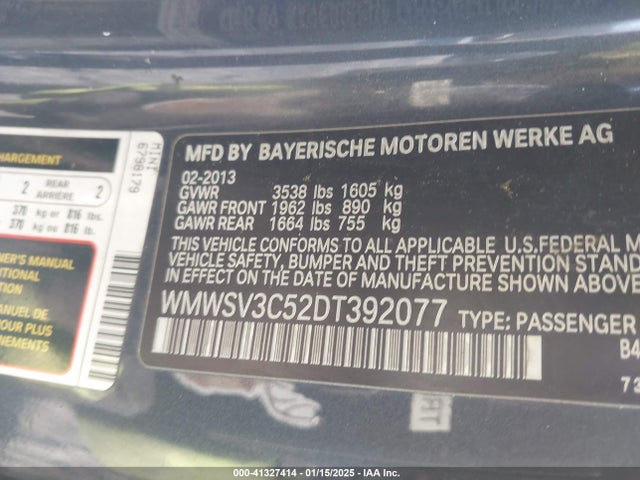 2013 MINI HARDTOP WMWSV3C52DT392077 Photo 8