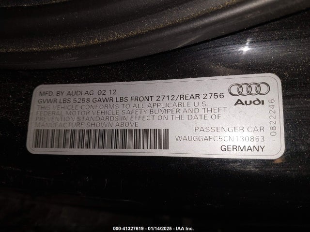 2012 AUDI A6 WAUGGAFC5CN130863 Photo 8