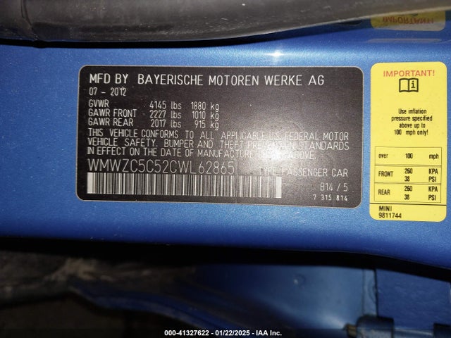 2012 MINI COOPER S COUNTRYMAN WMWZC5C52CWL62865 Photo 8