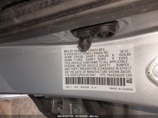 Honda Civic Lx 2020 2HGFC2F63LH579947 Image 9