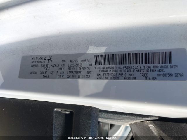 3C6TRVDG6JE159516 RAM Promaster 2500 High Roof 159 Wb