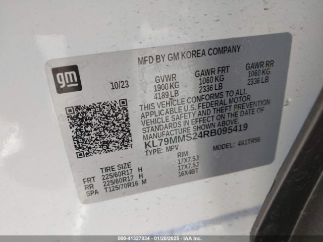 KL79MMS24RB095419 Chevrolet Trailblazer Fwd Ls