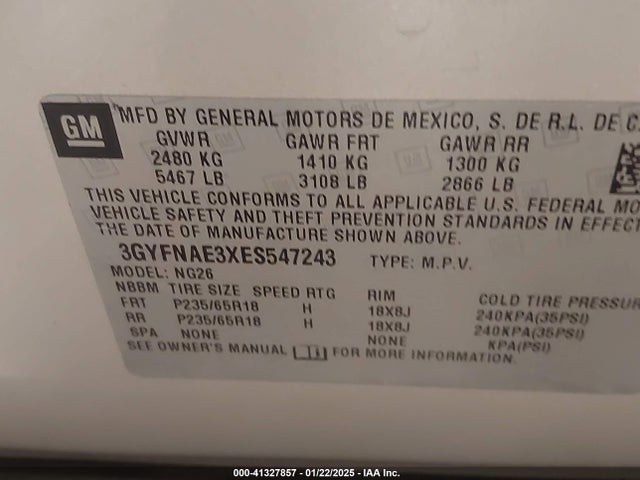 2014 CADILLAC SRX 3GYFNAE3XES547243 Photo 8