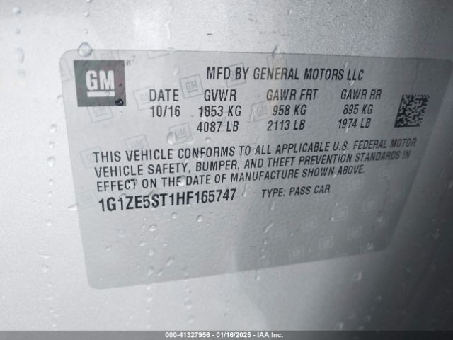 1G1ZE5ST1HF165747 Chevrolet MALIBU 1LT