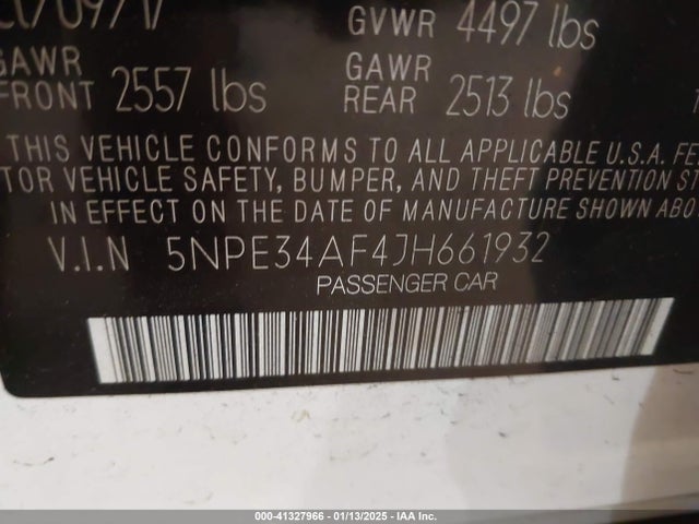 5NPE34AF4JH661932 Hyundai Sonata Limited
