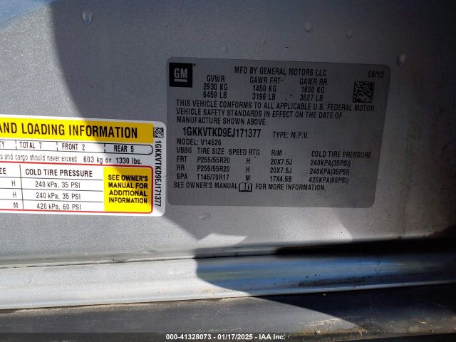 1GKKVTKD9EJ171377 GMC Acadia Denali