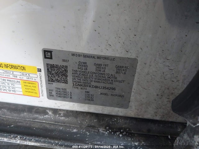Chevrolet Traverse Ls 2017 1GNKRFKD8HJ354296 Image 9