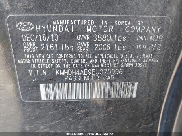 Hyundai ELANTRA SE 2014 KMHDH4AE9EU075996 Image 9
