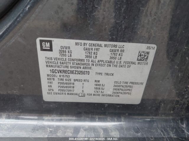 1GCVKREC8EZ325070 Chevrolet Silverado 1500 1lt