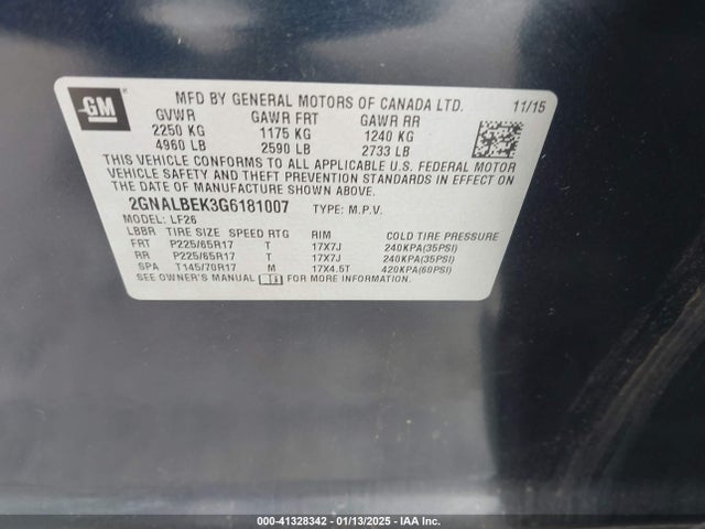 Chevrolet EQUINOX LS 2016 2GNALBEK3G6181007 Image 9