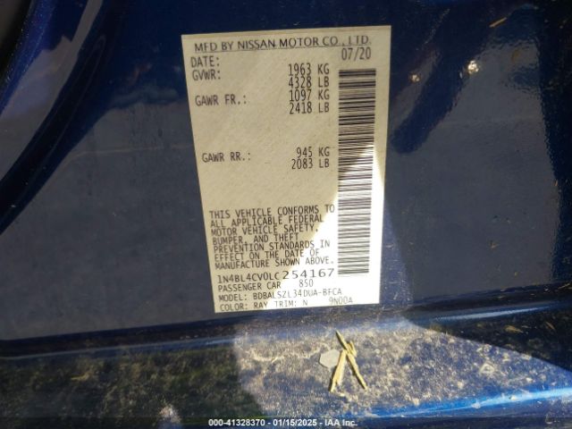 1N4BL4CV0LC254167 Nissan Altima Sr Fwd
