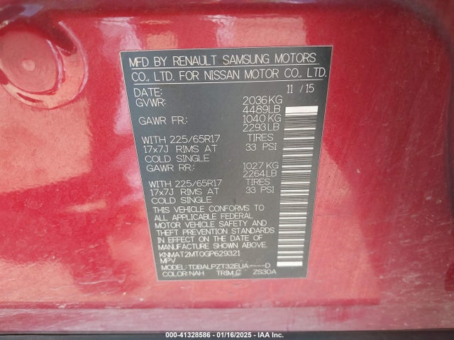 Nissan ROGUE S 2016 KNMAT2MT0GP629321 Image 9