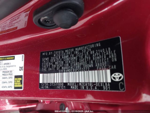 5YFB4MDE9SP253272 Toyota COROLLA LE