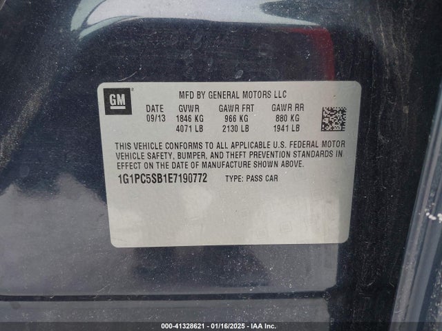 Chevrolet Cruze 1lt Auto 2014 1G1PC5SB1E7190772 Image 9