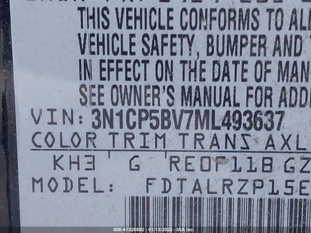 3N1CP5BV7ML493637 Nissan Kicks S Xtronic Cvt