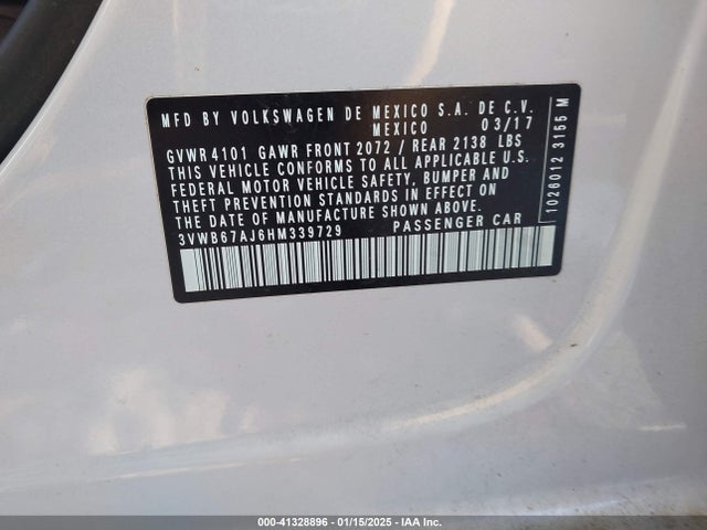 Volkswagen Jetta 1.4t Se 2017 3VWB67AJ6HM339729 Image 9