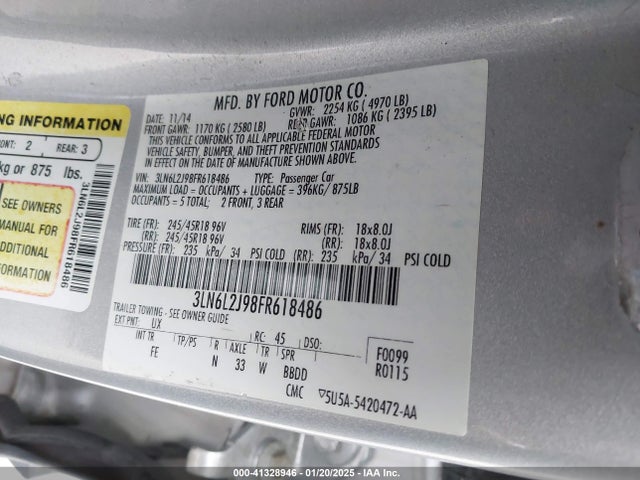 3LN6L2J98FR618486 Lincoln 2015