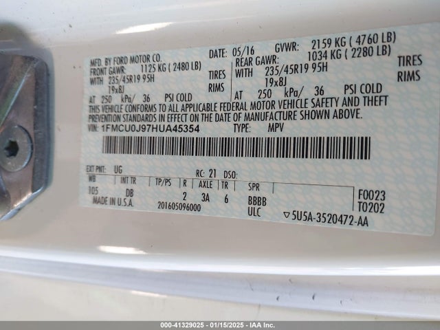 Ford Escape Titanium 2017 1FMCU0J97HUA45354 Image 9
