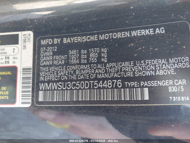 2013 MINI HARDTOP WMWSU3C50DT544876 Photo 8