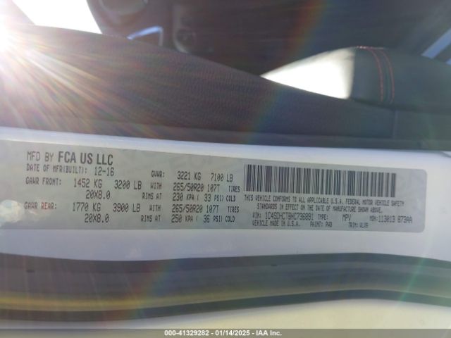 1C4SDHCT8HC736891 Dodge Durango R/t Rwd
