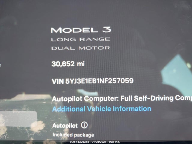 2022 TESLA MODEL 3 5YJ3E1EB1NF257059 Photo 6