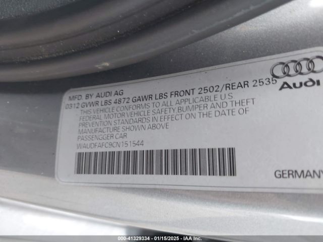 2012 AUDI A6 WAUDFAFC9CN151544 Photo 8