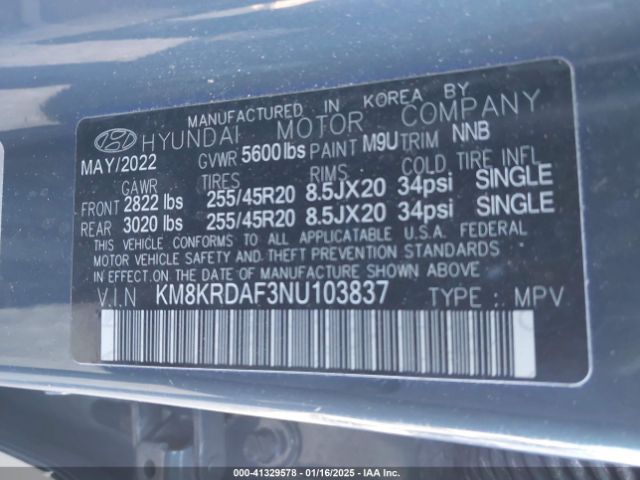 KM8KRDAF3NU103837 Hyundai Ioniq 5 Limited